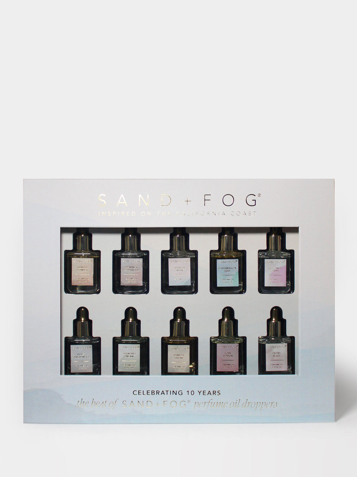 Elegant Ten Year Anniversary Perfume Oil Dropper Set
