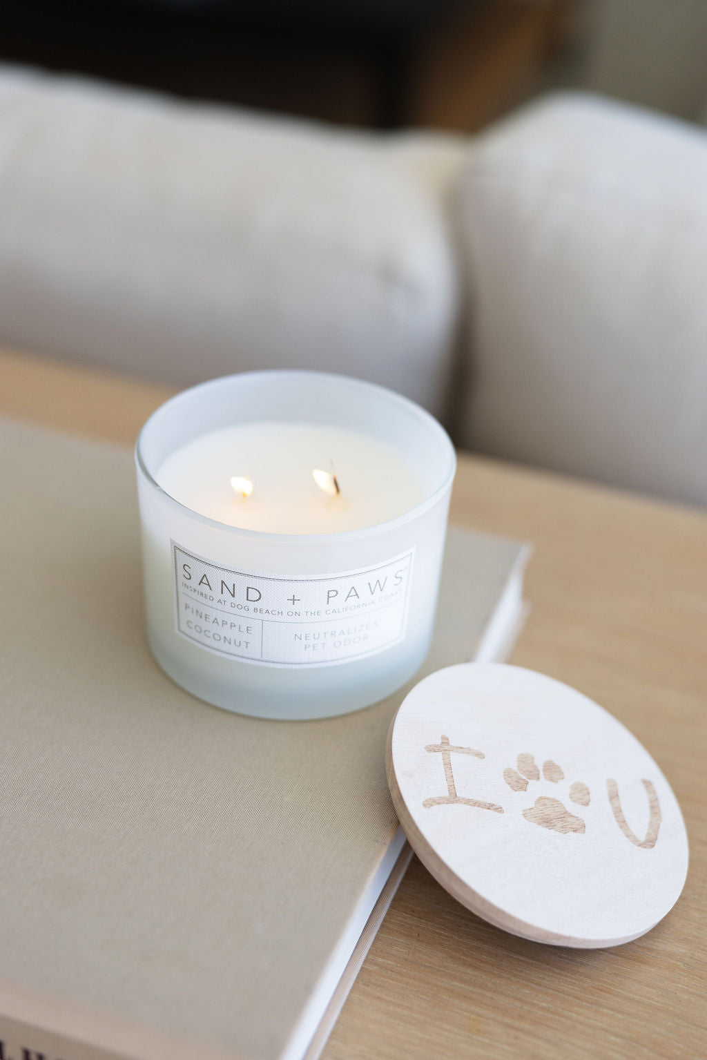 Aromatic Sand + Paws Pineapple Coconut 12 oz scented candle