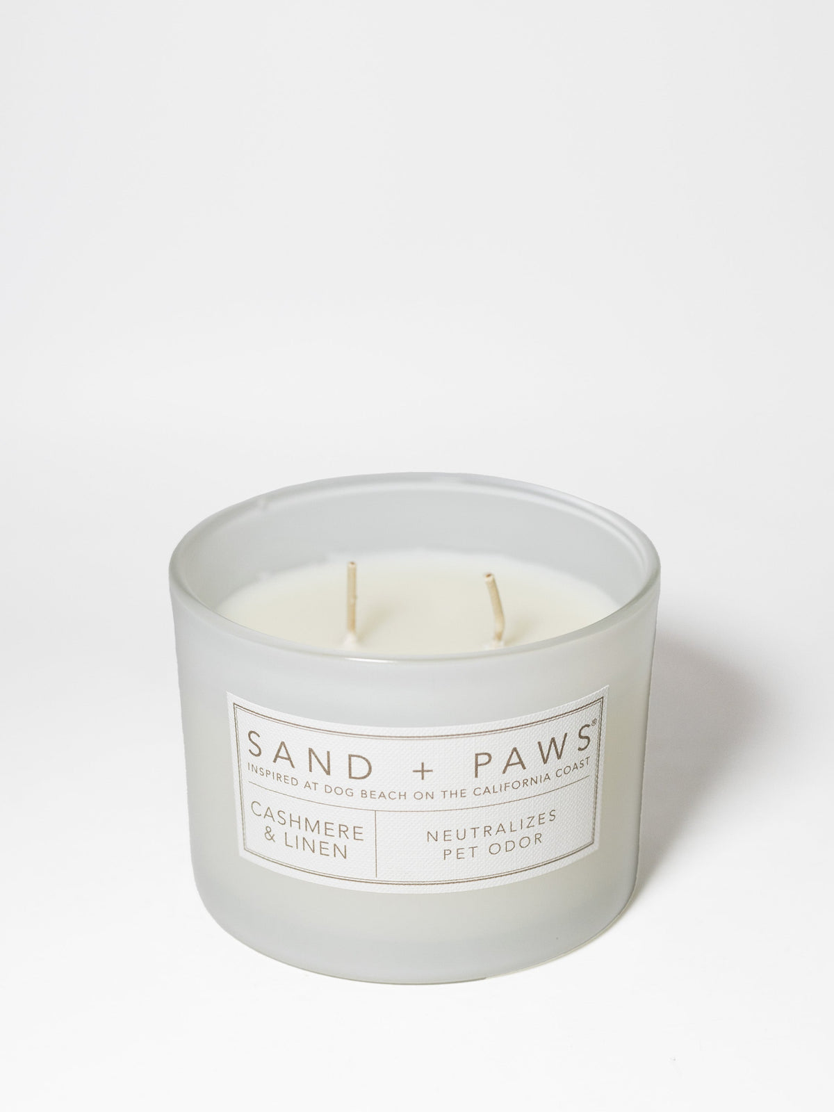 Aromatic Sand + Paws Cashmere & Linen 12 oz scented candle
